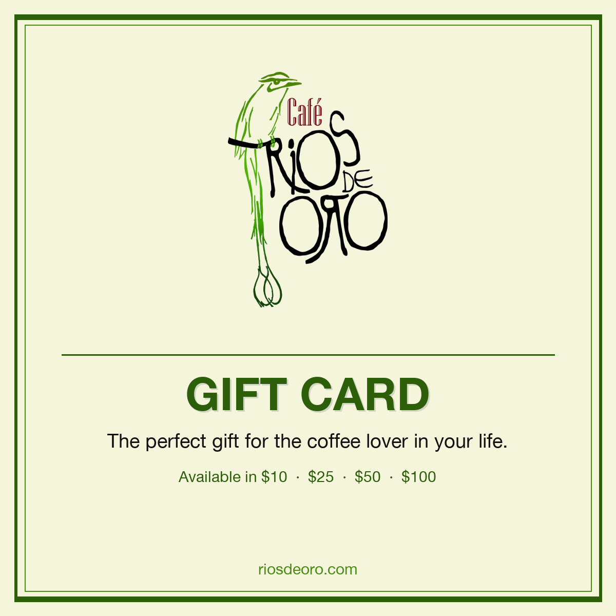 Ríos de Oro Gift Card